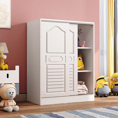 实木儿童衣柜家用卧室男孩无甲醛小户型推拉门小衣橱女孩收纳柜子