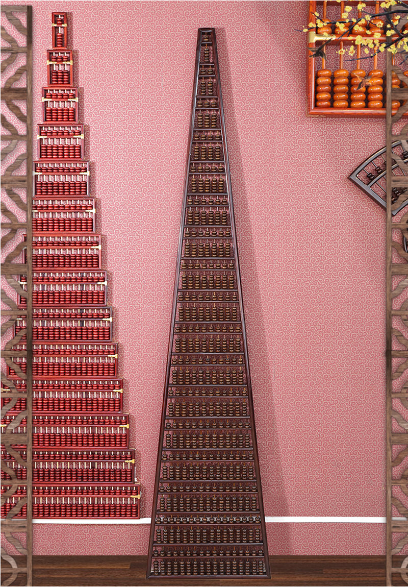 新款包邮两米白蜡实木塔拼接整装多D层算盘珠心算梯形三角形算盘