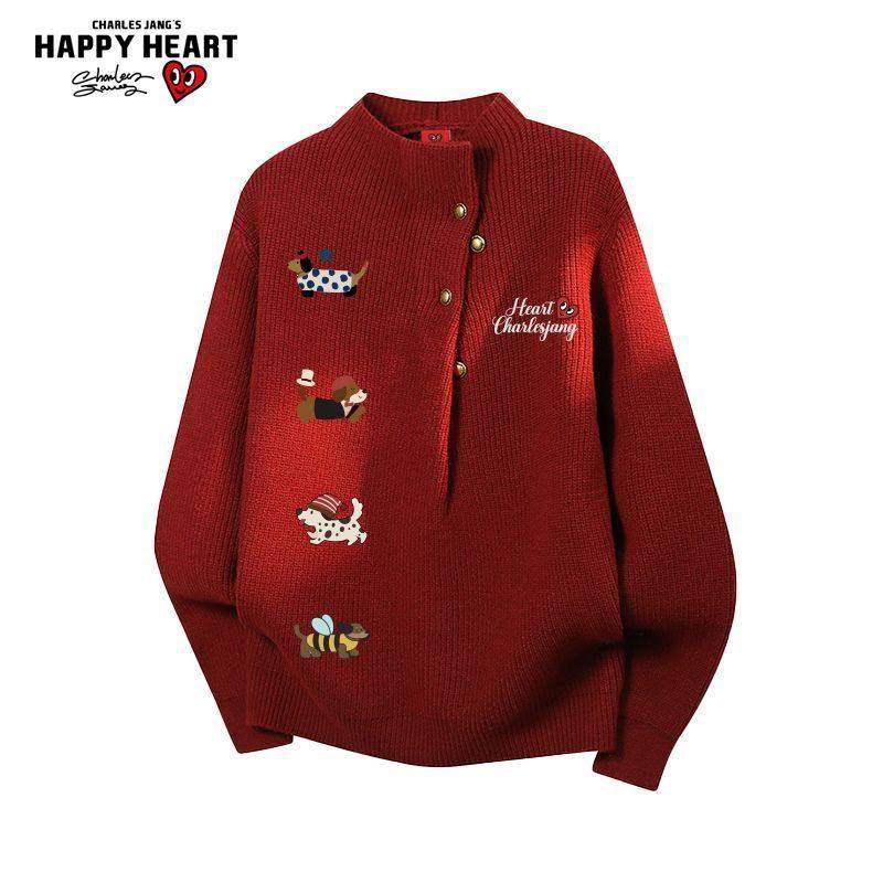 查尔斯桃心马年2026新款毛衣男女冬季宽松休闲长袖情侣保暖针织衫,男装,针织衫/毛衣,淘宝优惠券,粉丝福利购,淘宝优惠卷