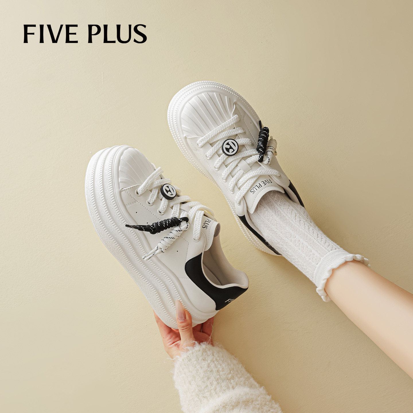 FIVEPLUS厚底小白鞋女