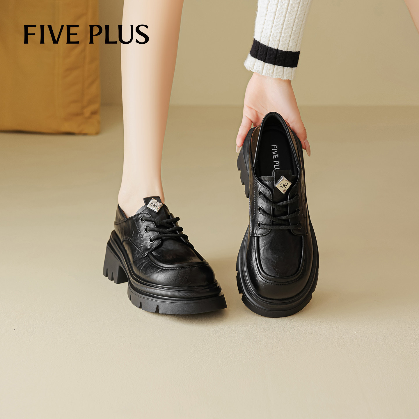 FIVEPLUS厚底乐福鞋女