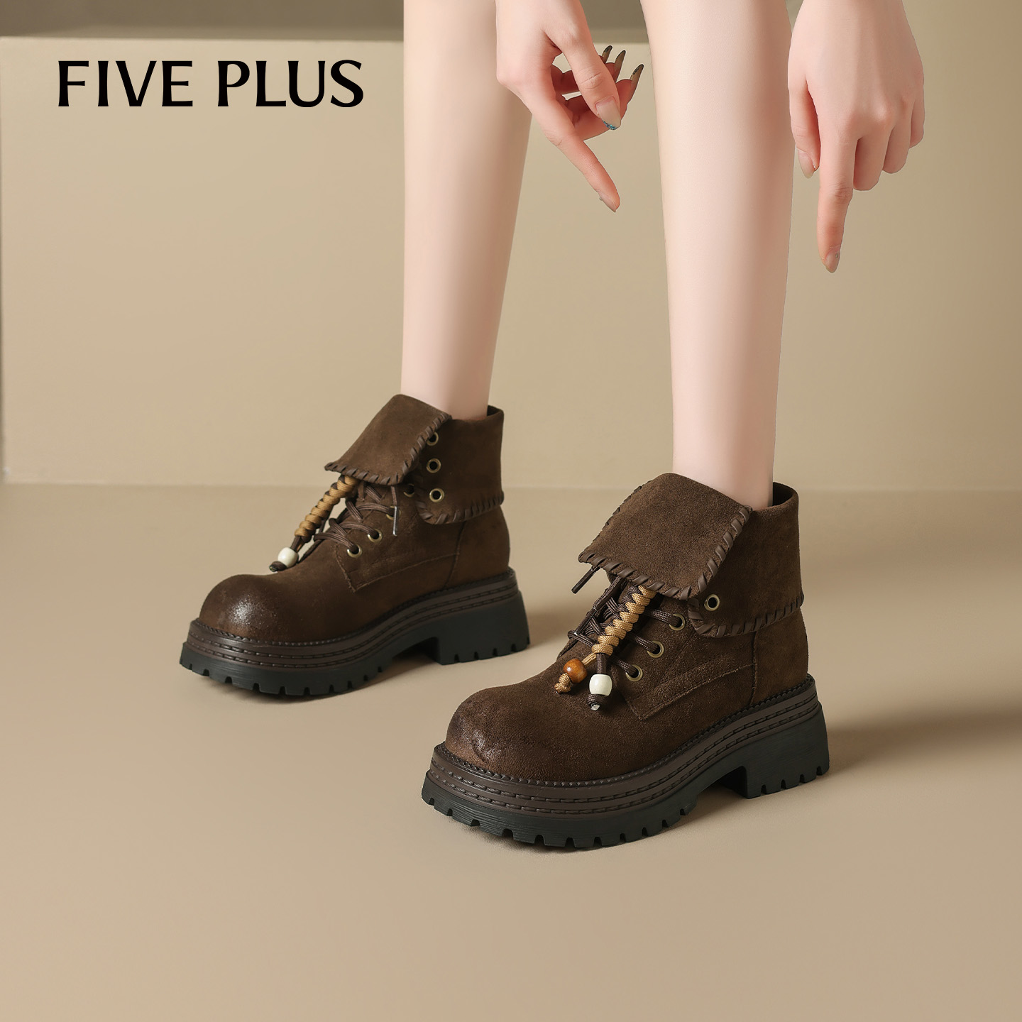 FIVEPLUS厚底马丁靴女