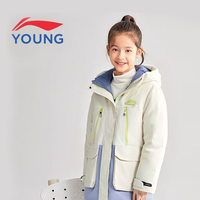 李宁女童羽绒服大童保暖