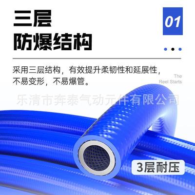 高气动PU夹纱管压包纱软管气卷管器高压470鼓软管气管耐压16充公