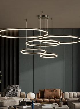 全铜极简后19398代客厅现吊灯样板间轻术奢性圆形创意个餐厅网红