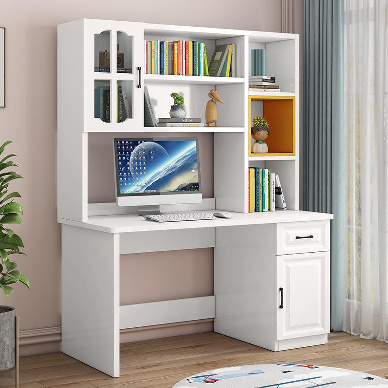 J^书桌书架字一桌易2022-317简电脑桌家用卧室组合书柜学生儿体童