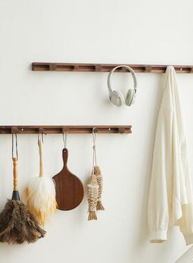挂衣壁挂架墙衣URR免打孔滑动帽挂钩实木创奢意轻玄关入户置物衣