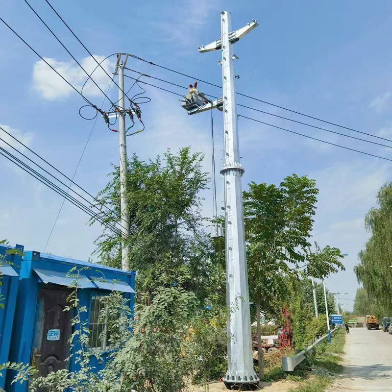 YGU厂家架线钢杆电电力构架输线路电力钢管75KV杆单回路钢杆生产