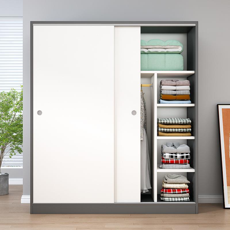 衣用柜现家用卧室实用简约代儿收纳柜子出租房简易ORF推童拉门大