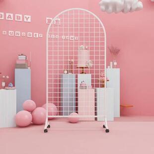 半圆形落地货架格移动市挂73架网饰品挂网作品展示袜超子铁收网格