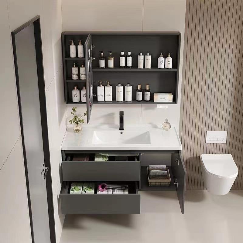 防太空铝生蜂窝板891浴室柜组一体陶瓷盆合卫间智能水防潮洗脸洗