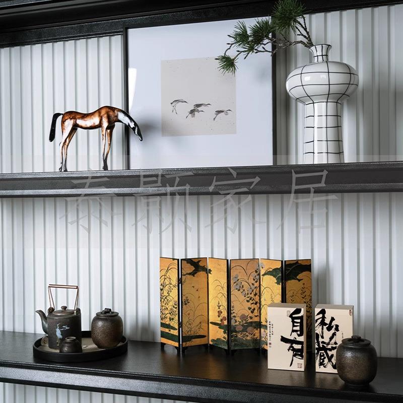 新式千观里马摆客厅书212房玄件关茶室创意微中景套装样板间茶具