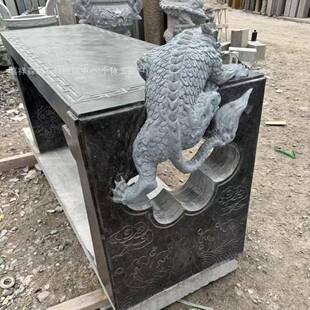 别石雕茶桌仿青石爬兽吸水兽黑茶台墅庭YIM院户外石桌摆件古喝茶