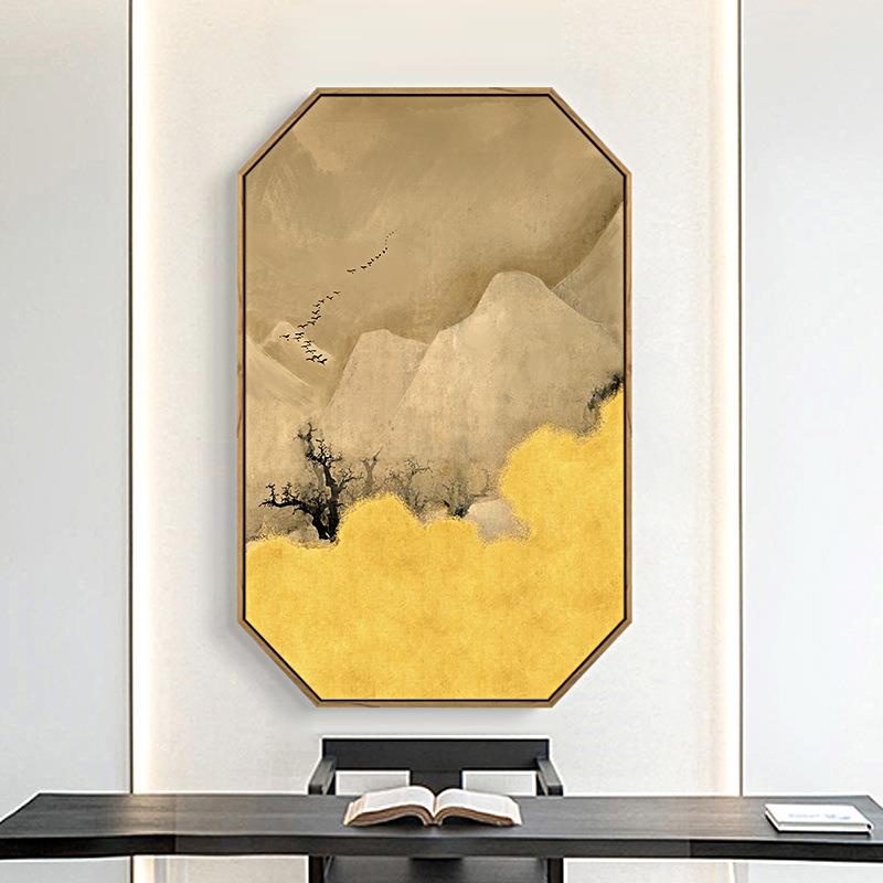 新式抽象客山水装中饰画中国风玄关餐厅挂GSE画风景画茶室厅民宿