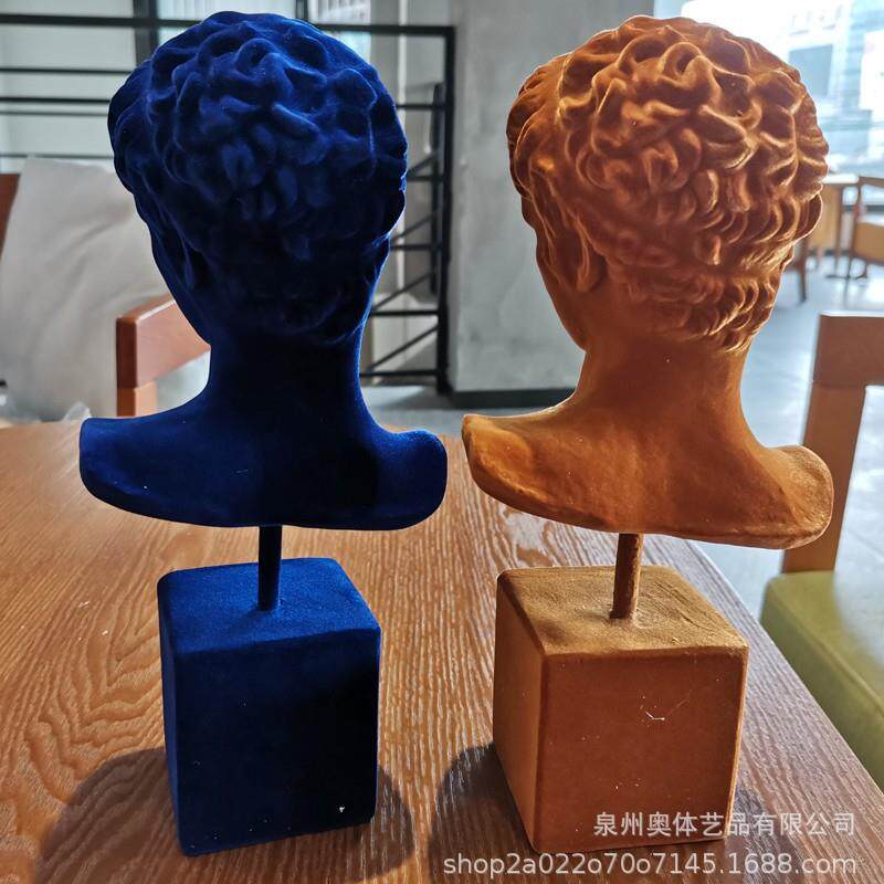 式简欧约时尚术家松装摆件树脂玄关仿艺石膏植ZRMLS绒马拉少年雕