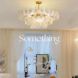 奢洛ZKR尼美式复古吊灯代现法式玻璃壳吊灯轻贝卧室客厅餐奢厅灯