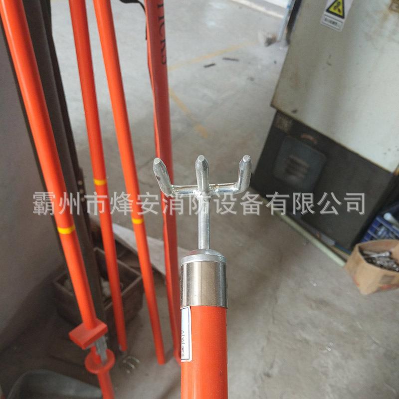 带电物作业三齿耙梅花2接头.5米长柄电作力杂耙操头三889尺钉耙