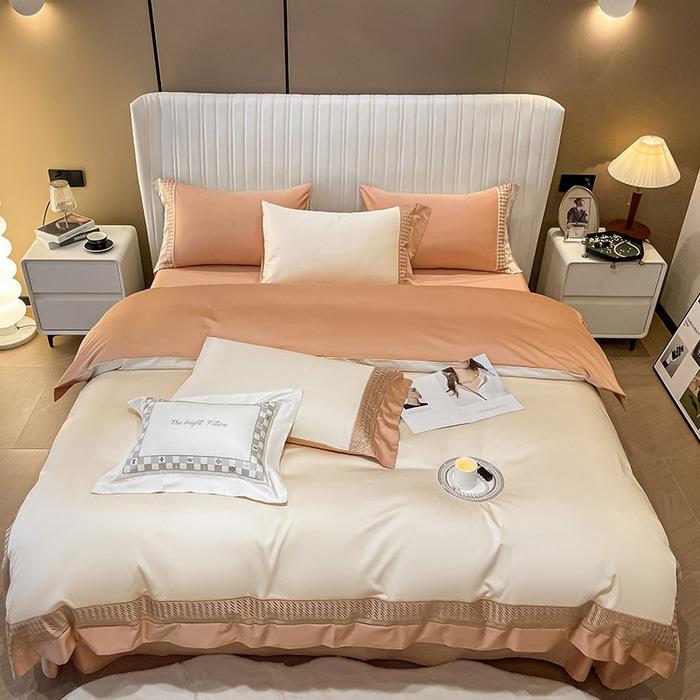 高端轻奢1裸80支RUO绒0棉纯棉四件套10全棉睡长床单被套南通家纺