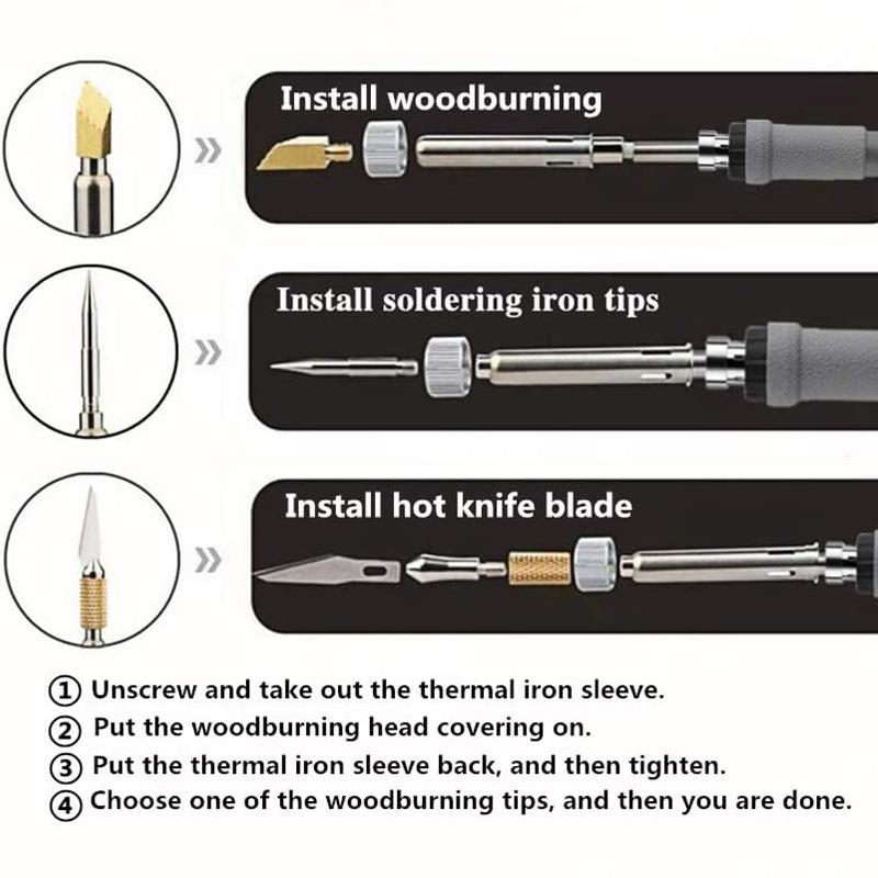 75P压cs木材烧制套件LCD数显电烙套铁烙画花/雕刻/131焊接烙铁件