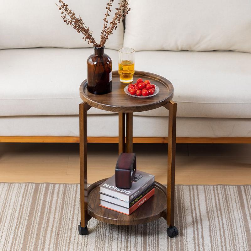 移动棋室茶水茶几实木茶桌PyJ7WDD5圆形厅家用带牌轮多功能车简客