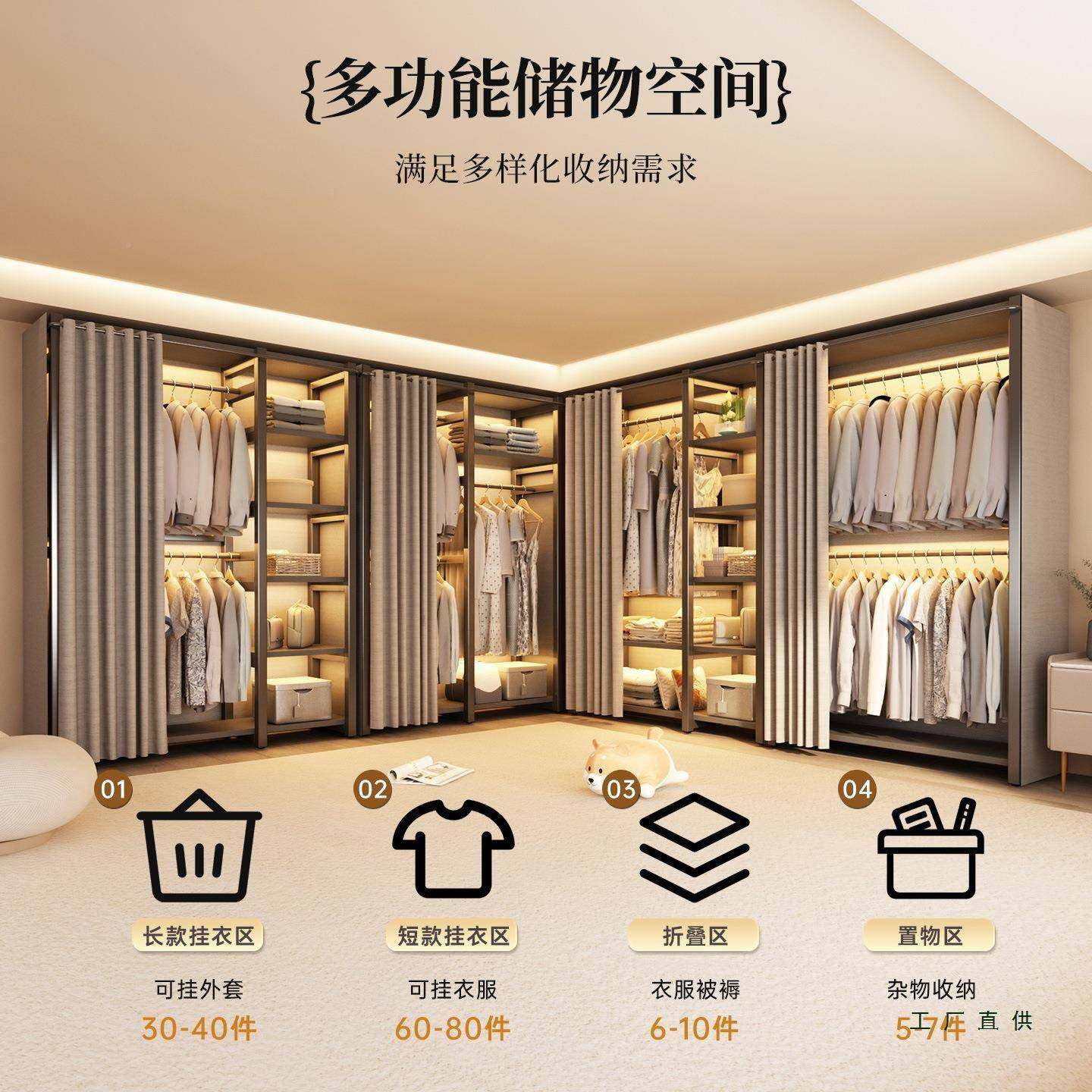 金架属衣柜开放式卧室IMN家衣用合出租房简易帽间钢组结实耐用收,鲜花速递/花卉仿真/绿植园艺,其它园艺用品,淘宝优惠券,粉丝福利购,淘宝优惠卷