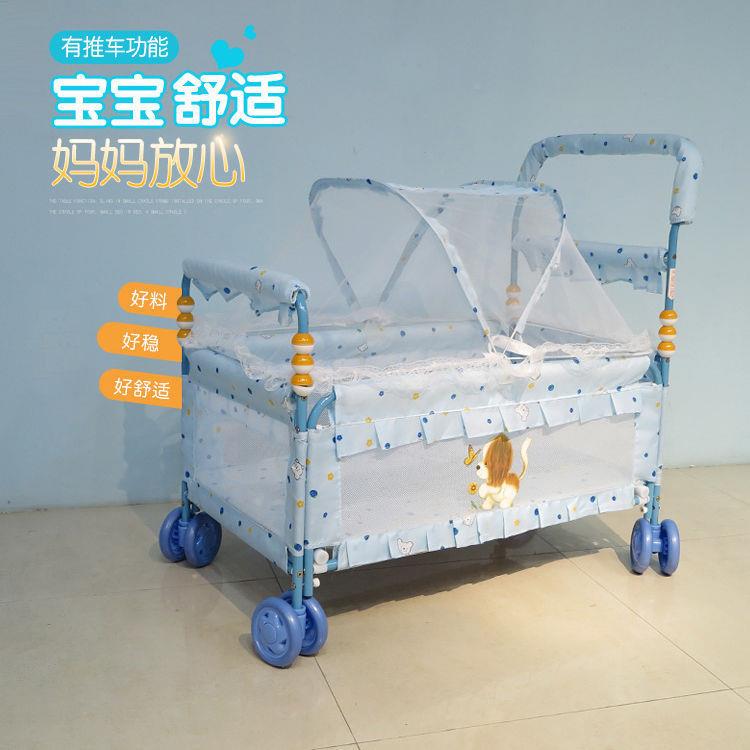 婴儿室内推车铁床睡床床婴儿车两用床新生儿儿童小床小小孩睡DDC