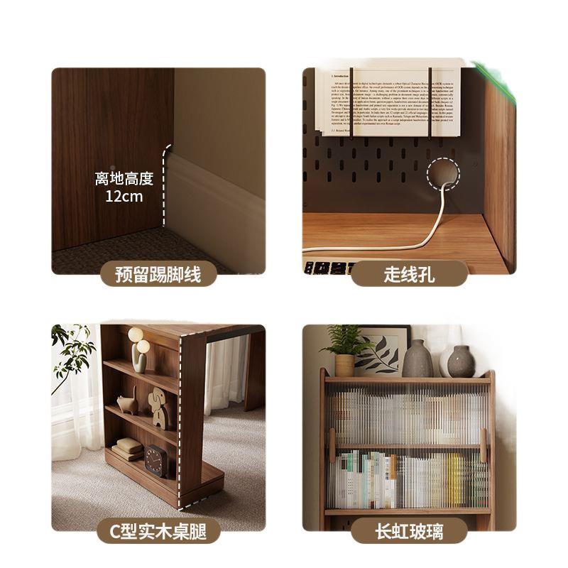 实木折叠电脑桌桌书桌柜一小体家用儿童学893习桌户型办公书桌子
