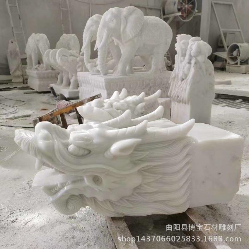 大理石石龙头动头件喷水壁挂物狮子雕头屋檐喷水753龙流水摆现货