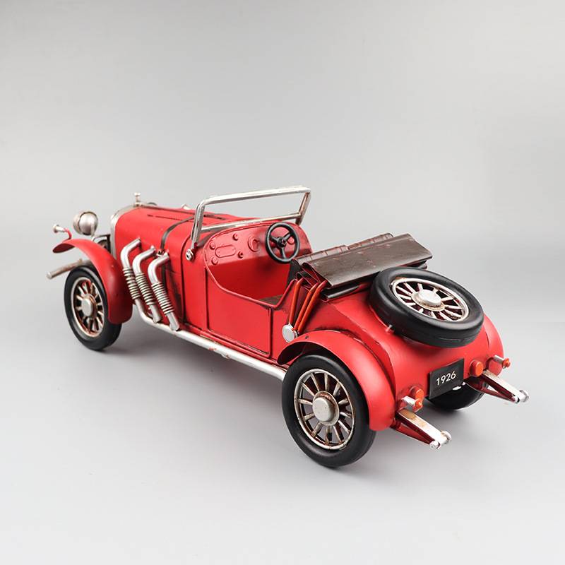 复古名爵MG敞篷跑车模型铁皮手工艺品怀旧酒吧橱窗柜收藏装饰摆件