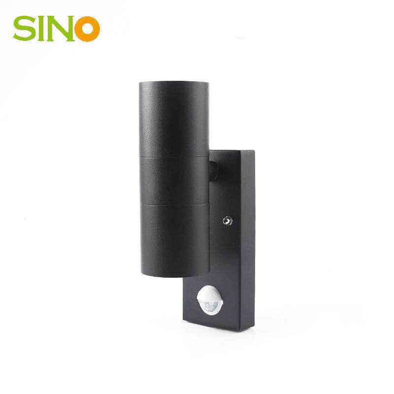 新款户外不4锈钢IP5防壁KFD灯水柱形人体红外感应圆LED壁灯PIR墙