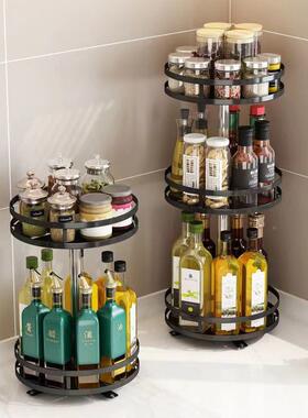 旋转调料置物罐架厨房台纳面多功能盐酱油瓶味料收用EUQ品调家用