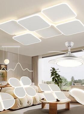 025新款客厅2主灯具长方形网红几何LED吸顶73217灯现简代约全屋灯