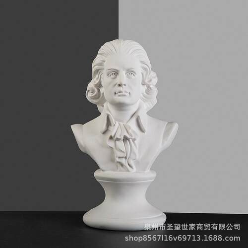 莫扎特欧式人物石膏像装饰雕塑摆件素描头像美术教具欧式模型雕像