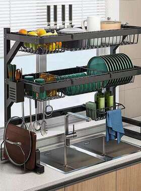 厨房置物架水槽沥水架台面洗碗池碗盘水池碗碟收纳家用碗柜盘架LD