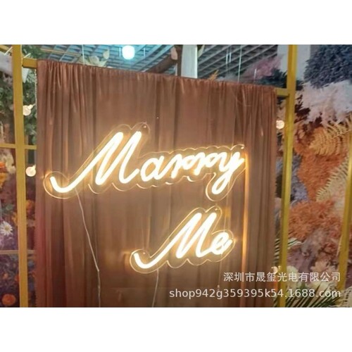 求婚marry me霓虹灯patty字母灯饰创意灯牌情人节现场布置用品