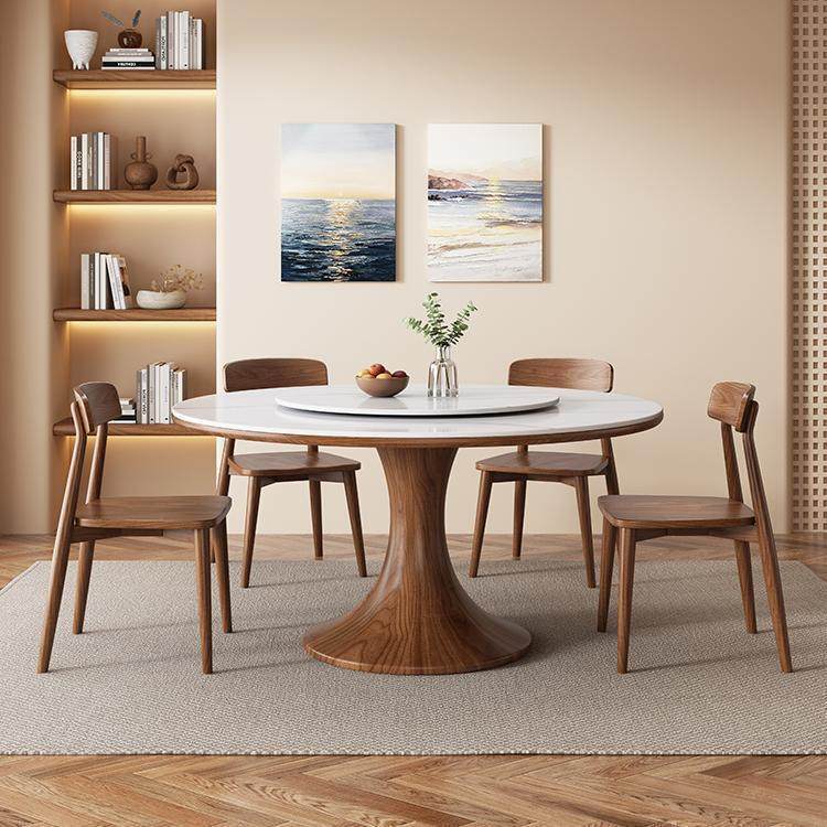 木岩板餐桌桌家用现代圆简约948餐桌椅组合带实转盘圆形实木吃饭,商业/办公家具,餐桌椅系列,淘宝优惠券,粉丝福利购,淘宝优惠卷