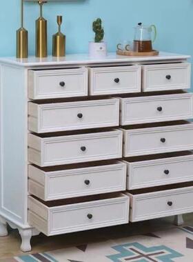 斗柜木美式用收纳储物小柜子客厅卧室五斗柜加宽置物KOX柜家窄实