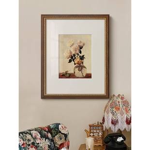 厅HYF玄关柜走廊卉挂画卧室床头花瓶挂 饰画美厅式 法式 复花古客装