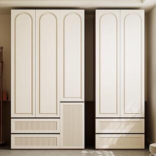 衣柜收TEB分段门家式一到顶免拉手中古风卧室储物柜子用成品纳大