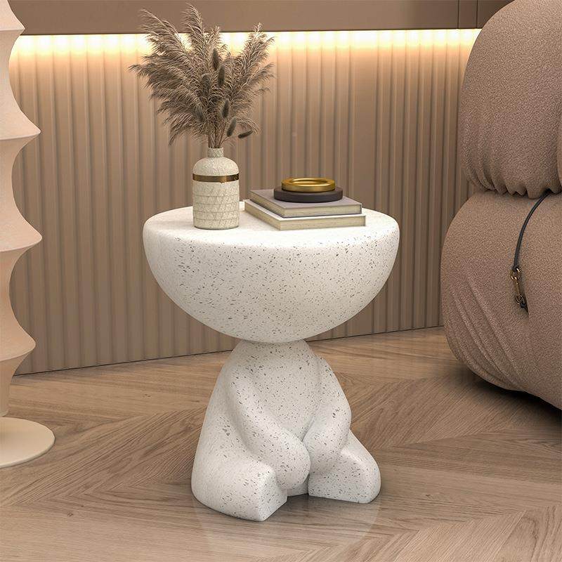 圆轻奢奶油风代沙几发边几角边柜创意公仔床头现柜阳台小桌ITD小