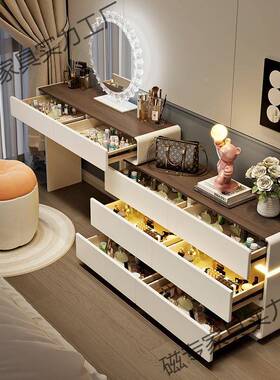 简约现代轻奢卧室梳角妆台小户型超窄床尾桌子转妆斗柜DFK收纳一