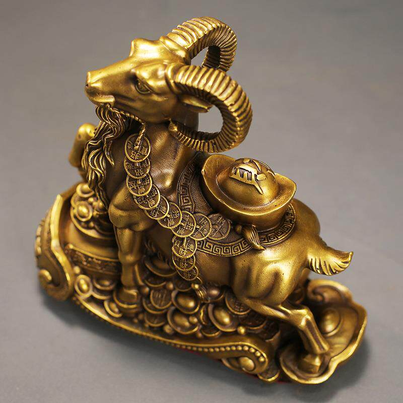 铜羊摆件全羊客艺厅办公室公司装饰三羊开泰工品家居KKA肖生羊铜