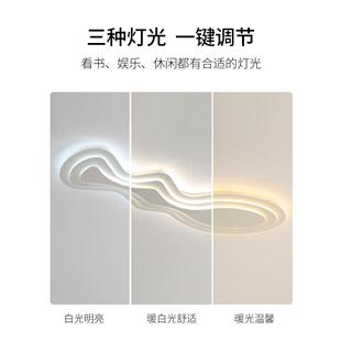 厅灯长方形灯具全白吸顶灯现客代简约大浪气波灯大顶厅灯极简1222