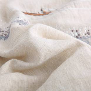 套汉麻印花夏凉被三件麻套枕套无品牌 汉四件亚麻家 被床品套子装