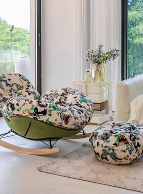 轻奢单懒摇椅沙发椅人家用客厅人阳台休闲6n8n6t2a躺蜗牛lyd