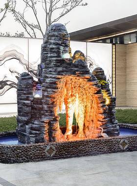 双面大型户外假山流水NEA喷泉摆件款花园院别墅酒店池景鱼观造庭