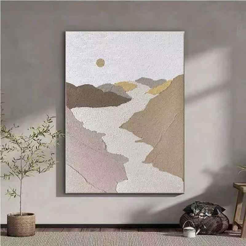 手纯肌理抽象实物画饰厚砂岩立体油画客厅挂WIT画玄绘关墙壁装画