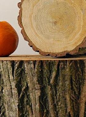 实木带皮木墩子列造景原木陈树桩座凳茶摆桩件几根雕花架立柱GYQ