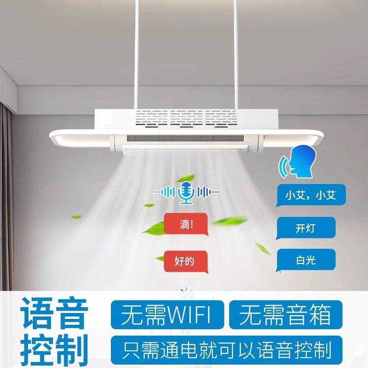 风扇灯客厅吸顶式光EZW谱室现代全简约摇头新款主灯卧房间电风扇