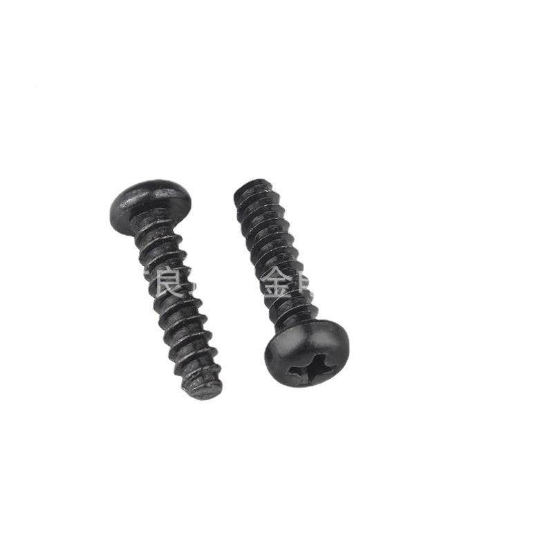 铁圆头十字盘头十字攻牙螺丝镀黑自锌黑42.LZE6X4PB色到2.6X20PB